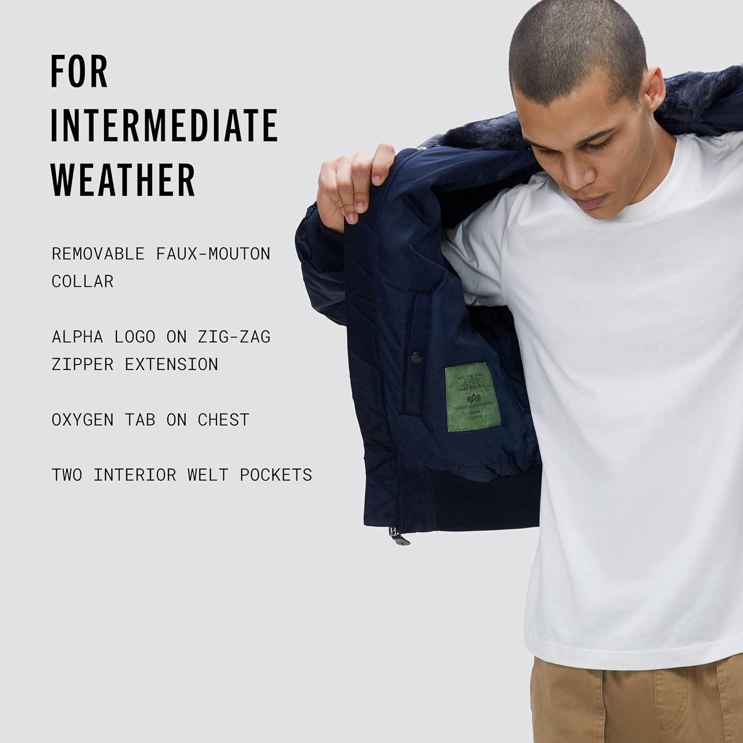 imageAlpha Industries Mens B15 Flight JacketReplica Blue