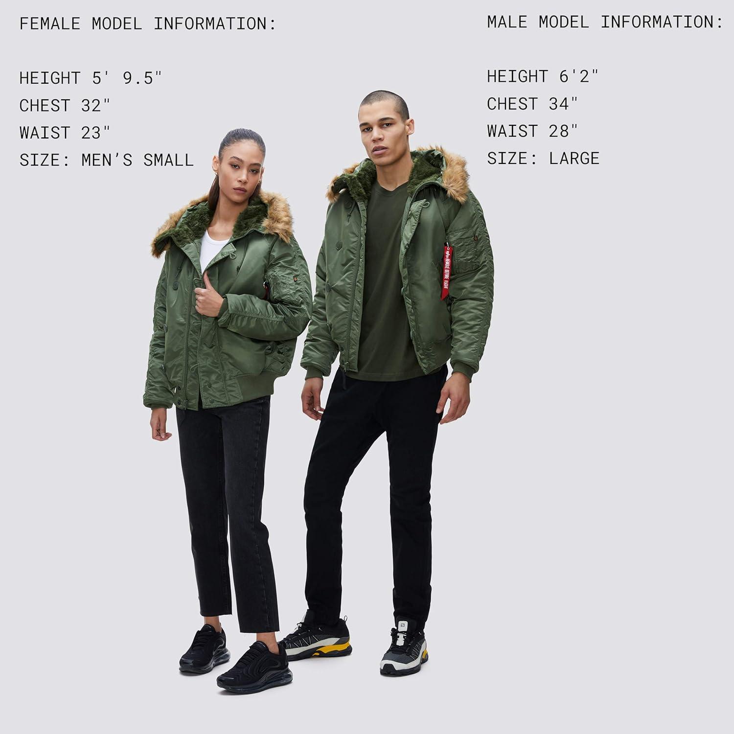 imageAlpha Industries Mens N2B Short Waist Parka XL BlackSage Green