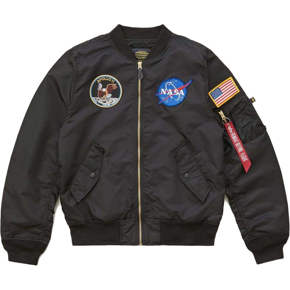 imageAlpha Industries Mens Apollo L2B Flight JacketBlack With Red Lining