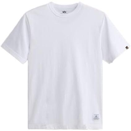 imageAlpha Industries Mens Cotton TShirt  Regular Fit Short Sleeve Tee for Casual Wear  Soft Lightweight CrewneckWhite
