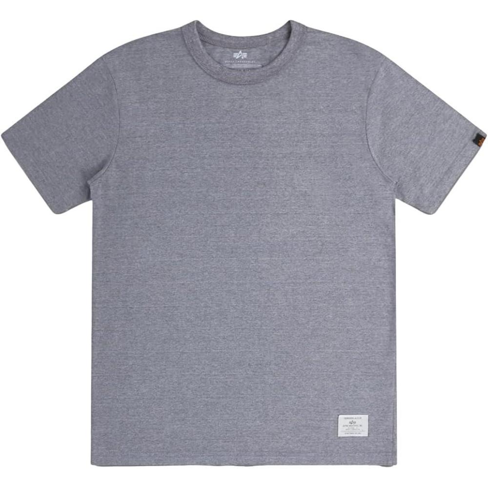 imageAlpha Industries Mens Cotton TShirt Relaxed Fit Short Sleeve Tee for Casual Wear Soft Lightweight Crewneck ShirtMedium Charcoal Heather