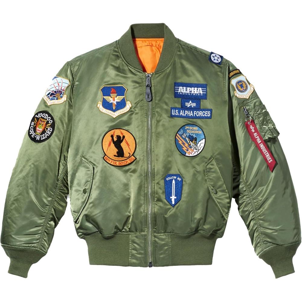 imageAlpha Industries Mens Squadron MA1 Flight JacketSage