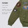 Alpha Industries Boys’ MA-1 Bomber Jacket with Patches(Sage)