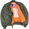 Alpha Industries MA-1 Blood Chit Bomber Flight Jacket – Fighter Pilot Flight Jacket(Sage)