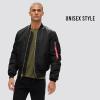 Alpha Industries MA-1 Slim Fit Bomber Flight Jacket – Fighter Pilot Flight Jacket(Black)