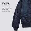 Alpha Industries MA-1 Slim Fit Bomber Flight Jacket – Fighter Pilot Flight Jacket(Replica Blue)