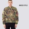 Alpha Industries MA-1 Slim Fit Bomber Flight Jacket – Fighter Pilot Flight Jacket(Woodland Camo)