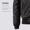 Alpha Industries Men’s Ma-1 Skymaster Mid Length Zip Flight Jacket with Pockets(Black)