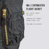 Alpha Industries Men’s Ma-1 Skymaster Mid Length Zip Flight Jacket with Pockets(Black)
