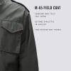 Alpha Industries mens Tall Size M-65 Thigh Length Zip Field Coat With Pockets(Olive)