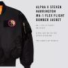 Alpha X Steven Harrington MA-1 Flex Flight Bomber Jacket for Men – Military-Inspired, Adjustable Fit, 7 Speed Settings(Black)