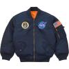 Alpha Industries Big Boys’ Nasa MA-1 Bomber Jacket(Replica Blue)