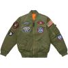 Alpha Industries Boys’ MA-1 Bomber Jacket with Patches(Sage)