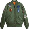 Alpha Industries Boys’ Squadron MA-1 Flight Jacket(Sage)