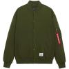 Alpha Industries MA-1 Fleece Jacket Soft Cotton Blend Utility Pocket Ribbed Cuffs and Hem Classic Military Inspired Design(Og-107 Green)