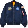 Alpha Industries MA-1 NASA Bomber Flight Jacket – Fighter Pilot Flight Jacket(Replica Blue)