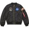 Alpha Industries Men’s Apollo L-2B Flight Jacket(Black With Red Lining)
