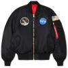 Alpha Industries Men’s Apollo MA-1 Flight Jacket(Black)