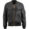 Alpha Industries Men’s Ma-1 Skymaster Mid Length Zip Flight Jacket with Pockets(Black)
