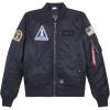 Alpha Industries NASA MA-1 Flight Jacket Gen II, Water-Resistant Bomber Jacket Space-Themed Patches, Utility Sleeve Pocket(Replica Blue)