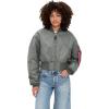 Alpha Industries Women’s MA-1 Cropped Flight Jacket(Field Gray)